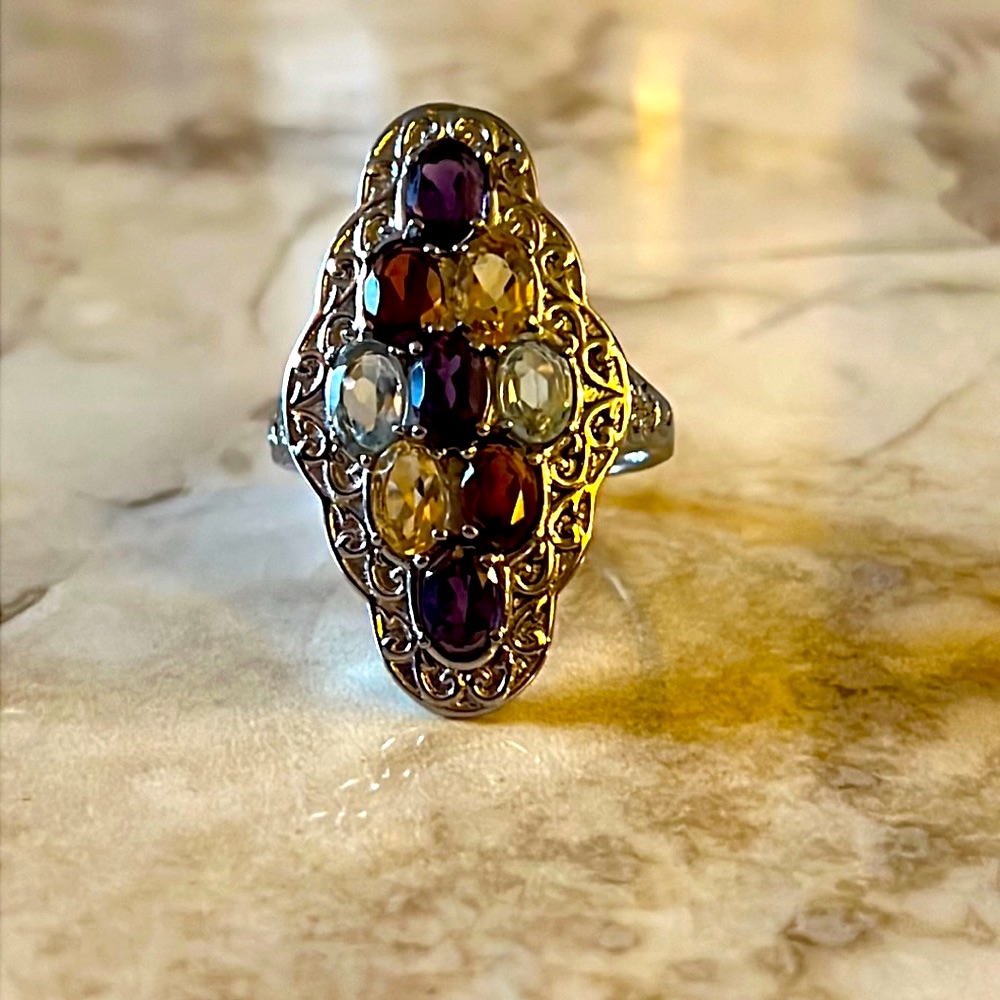 Gemstone Cluster Ring